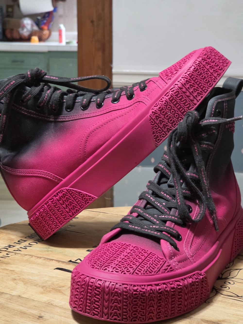 Marc Jacobs Women's Hot Pink High-Top Sneakers - Picture 8 of 12
